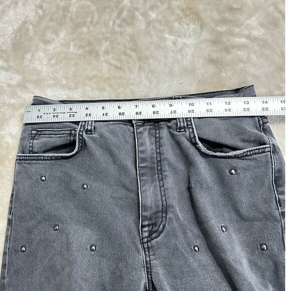 Joie Washed Onyx Pereh Jeans Women's 27 Faded Black Cotton Straight Studded RTR - Picture 7 of 10